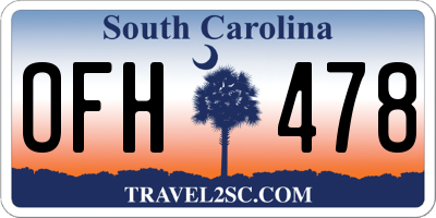 SC license plate OFH478