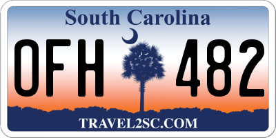 SC license plate OFH482