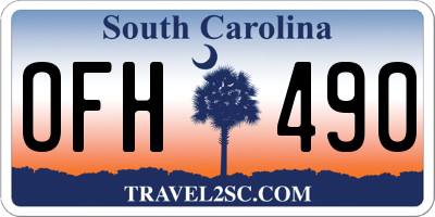 SC license plate OFH490