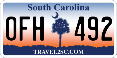 SC license plate OFH492