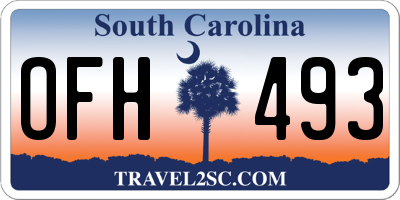 SC license plate OFH493