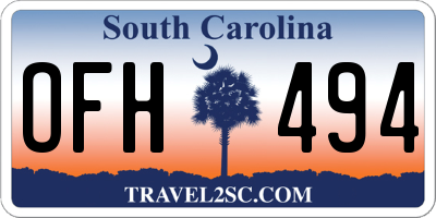 SC license plate OFH494