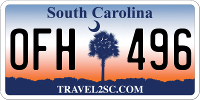 SC license plate OFH496