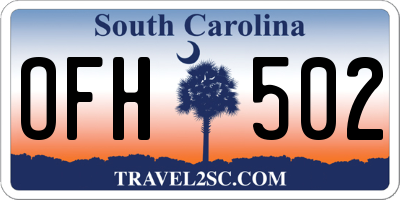 SC license plate OFH502