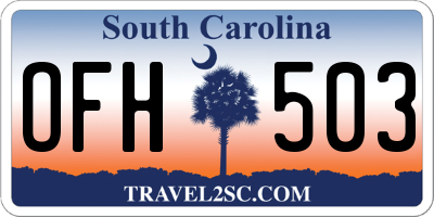 SC license plate OFH503