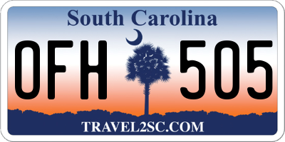 SC license plate OFH505