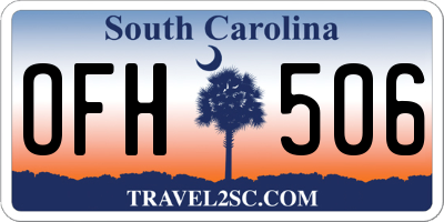 SC license plate OFH506