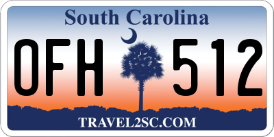 SC license plate OFH512