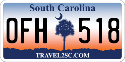 SC license plate OFH518