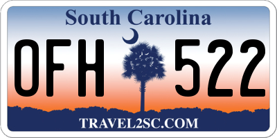 SC license plate OFH522