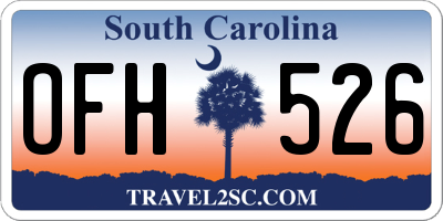 SC license plate OFH526