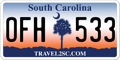 SC license plate OFH533