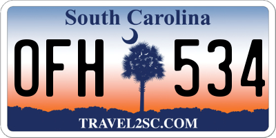 SC license plate OFH534