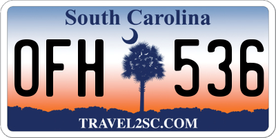 SC license plate OFH536