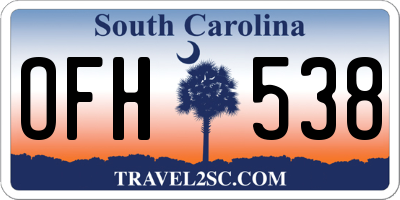 SC license plate OFH538