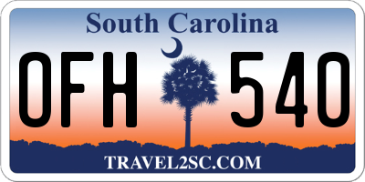 SC license plate OFH540