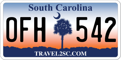 SC license plate OFH542