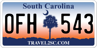 SC license plate OFH543