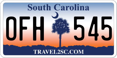 SC license plate OFH545