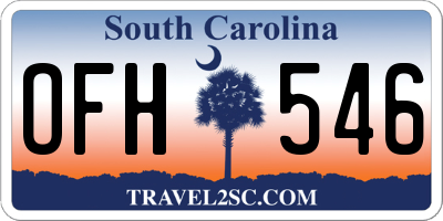 SC license plate OFH546