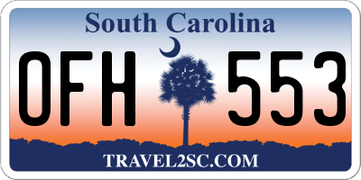 SC license plate OFH553
