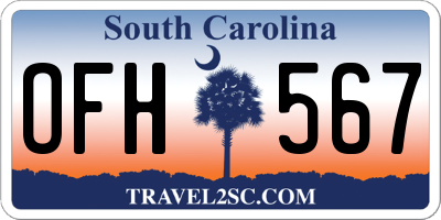SC license plate OFH567