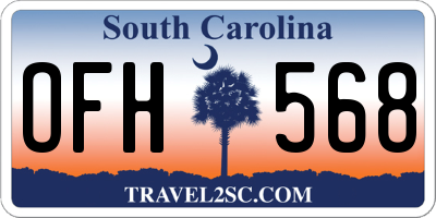 SC license plate OFH568