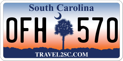 SC license plate OFH570