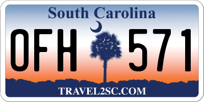 SC license plate OFH571