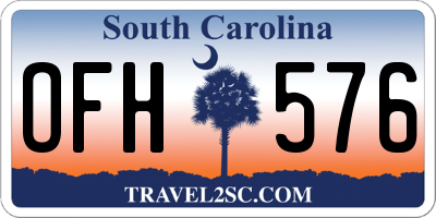SC license plate OFH576