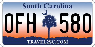 SC license plate OFH580