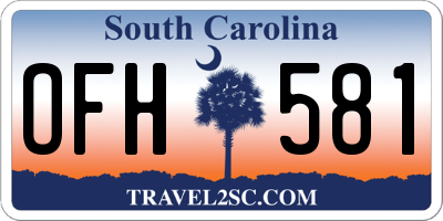 SC license plate OFH581