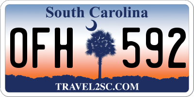 SC license plate OFH592