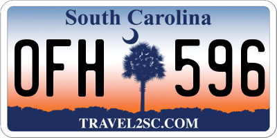 SC license plate OFH596