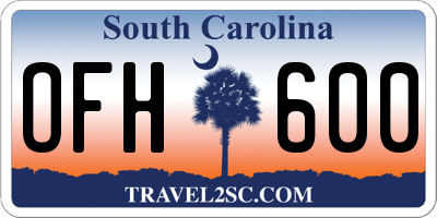SC license plate OFH600
