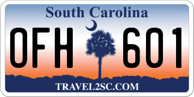 SC license plate OFH601