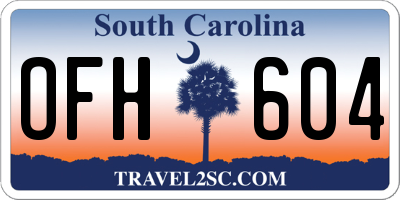 SC license plate OFH604