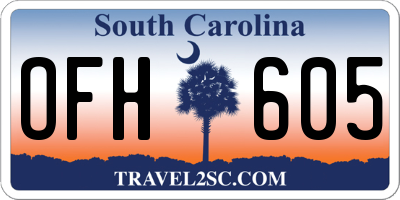 SC license plate OFH605