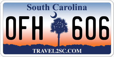 SC license plate OFH606
