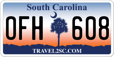 SC license plate OFH608