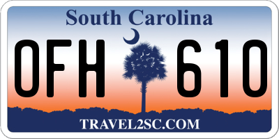 SC license plate OFH610