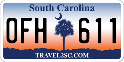 SC license plate OFH611
