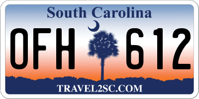 SC license plate OFH612
