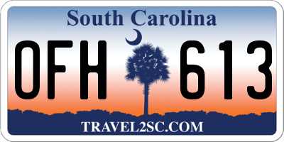 SC license plate OFH613