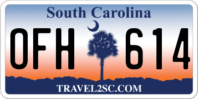 SC license plate OFH614