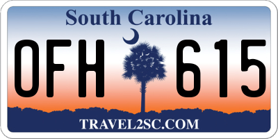 SC license plate OFH615