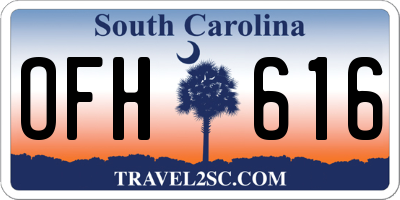 SC license plate OFH616