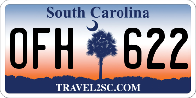 SC license plate OFH622