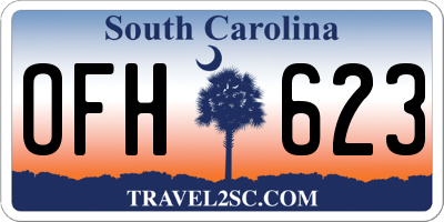 SC license plate OFH623
