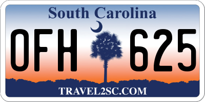 SC license plate OFH625